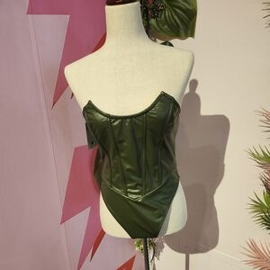 Green Pleather Bunnysuit